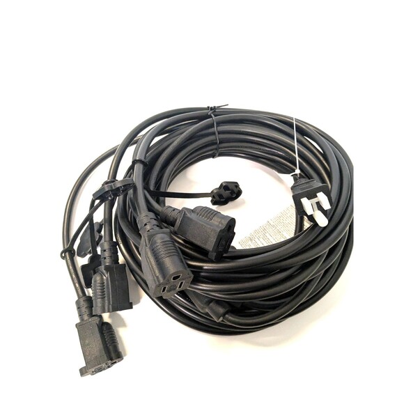 Extension Cord 46ft with 1 to 4 Splitter, Black, IP65 Waterproof Heavy Duty - Picture 1 of 8